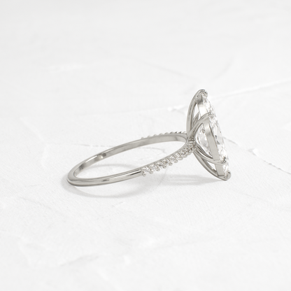 Pave-Marquise Lab Grown Diamond Engagement Ring