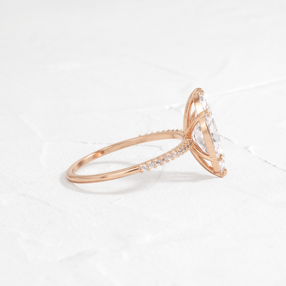 Pave-Marquise Lab Grown Diamond Engagement Ring