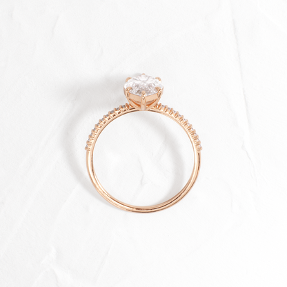 Pave-Marquise Lab Grown Diamond Engagement Ring