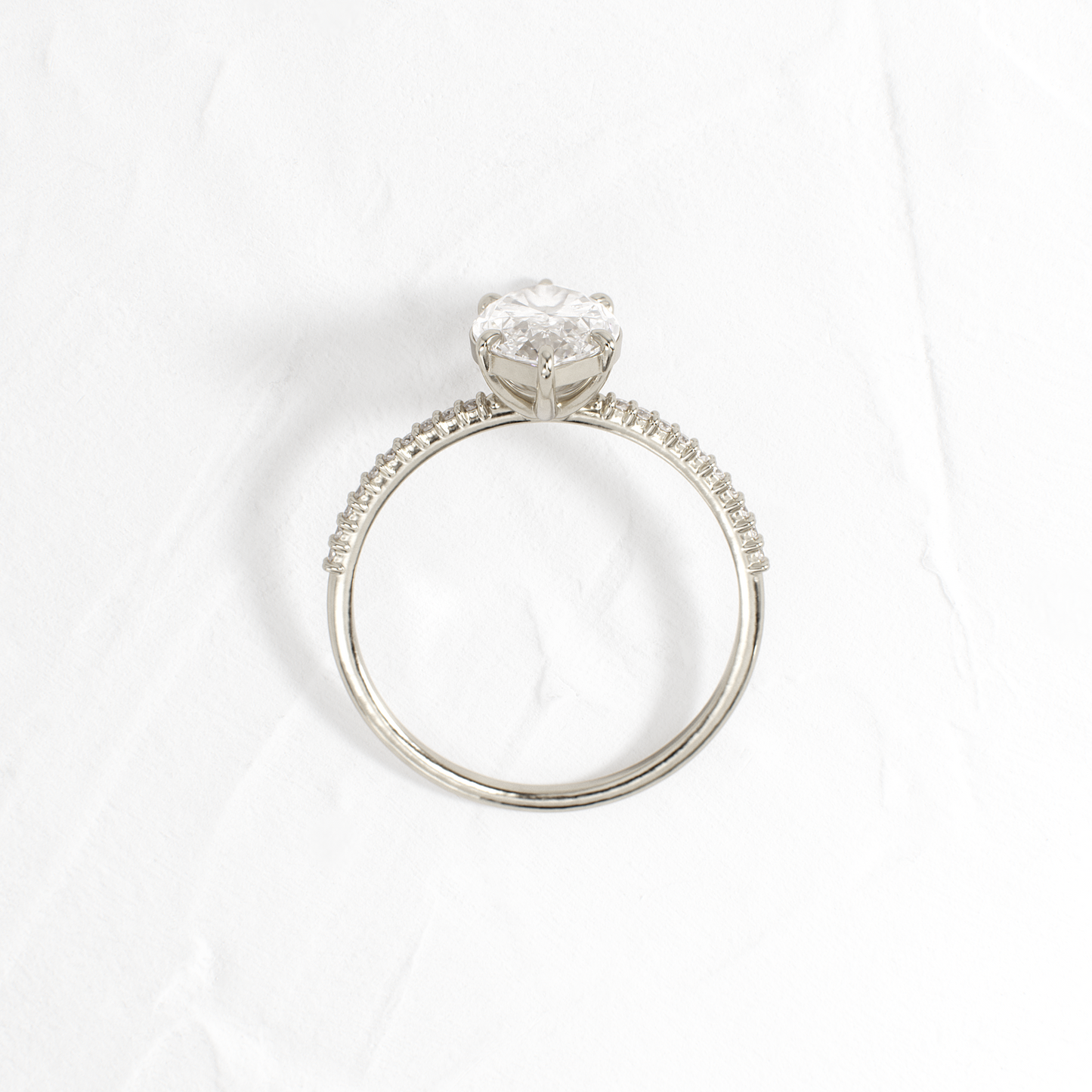 Pave-Marquise Lab Grown Diamond Engagement Ring