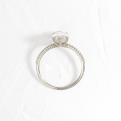 Pave-Marquise Lab Grown Diamond Engagement Ring