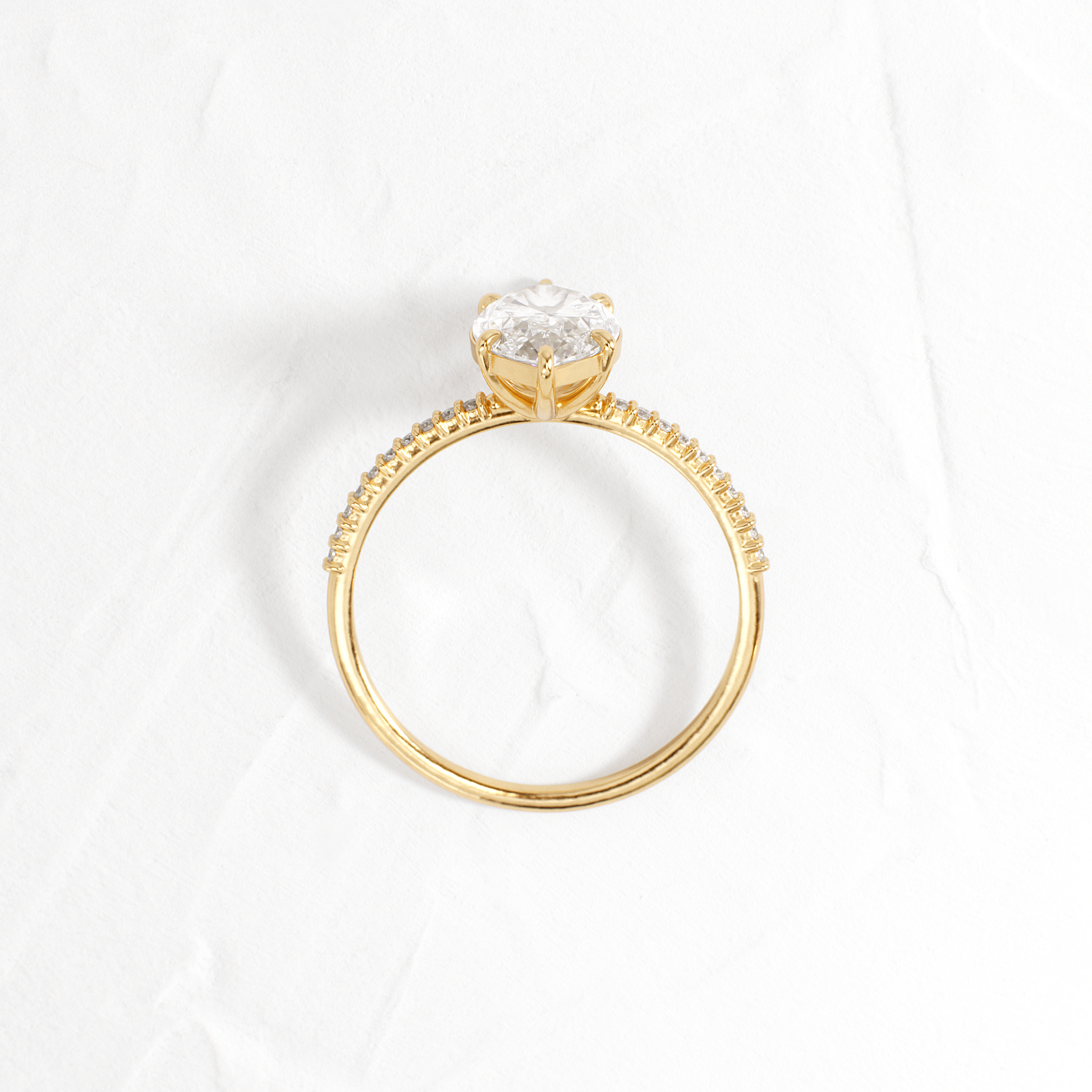 Pave-Marquise Lab Grown Diamond Engagement Ring