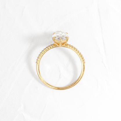 Pave-Marquise Lab Grown Diamond Engagement Ring