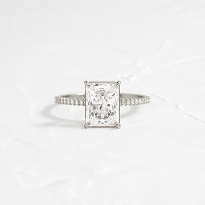 Pave-Radiant Lab Grown Diamond Engagement Ring