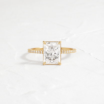 Pave-Radiant Lab Grown Diamond Engagement Ring