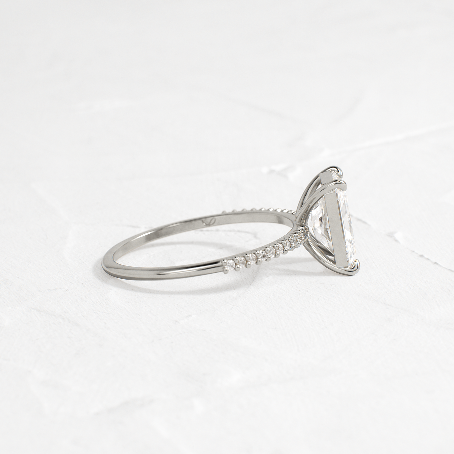 Pave-Radiant Lab Grown Diamond Engagement Ring