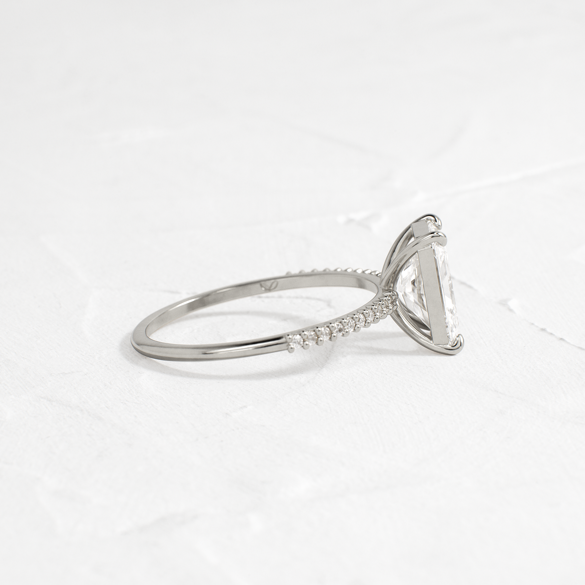 Pave-Radiant Lab Grown Diamond Engagement Ring