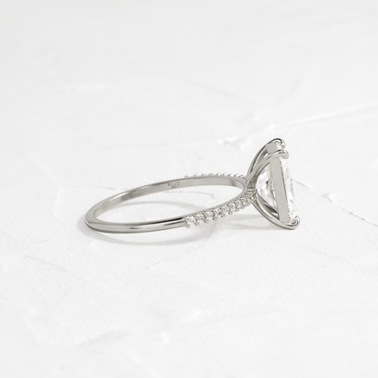 Pave-Radiant Lab Grown Diamond Engagement Ring
