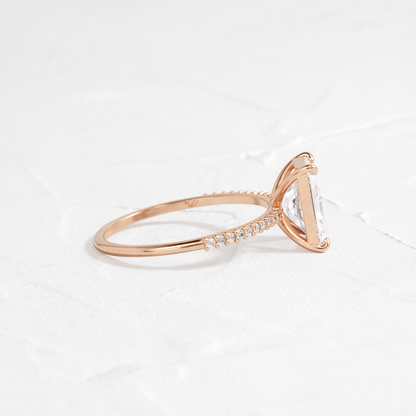 Pave-Radiant Lab Grown Diamond Engagement Ring