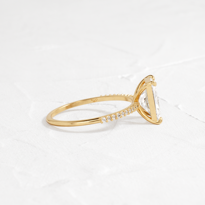 Pave-Radiant Lab Grown Diamond Engagement Ring