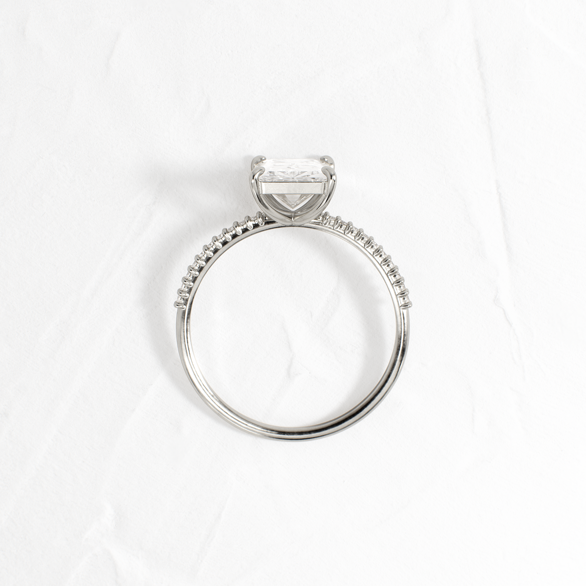 Pave-Radiant Lab Grown Diamond Engagement Ring