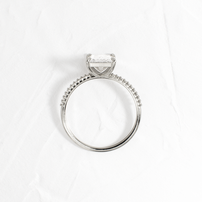Pave-Radiant Lab Grown Diamond Engagement Ring