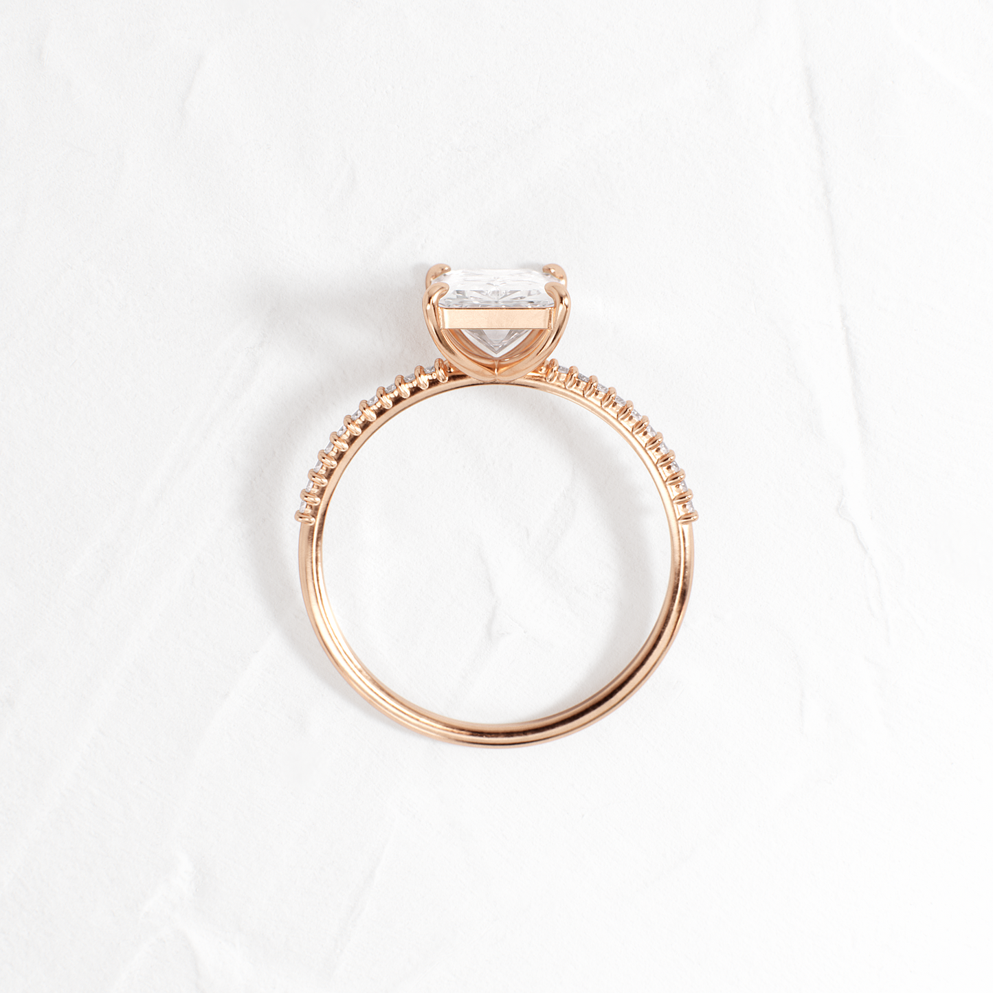 Pave-Radiant Lab Grown Diamond Engagement Ring