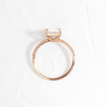Pave-Radiant Lab Grown Diamond Engagement Ring