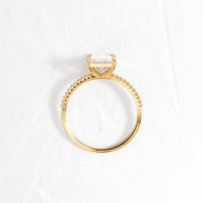 Pave-Radiant Lab Grown Diamond Engagement Ring