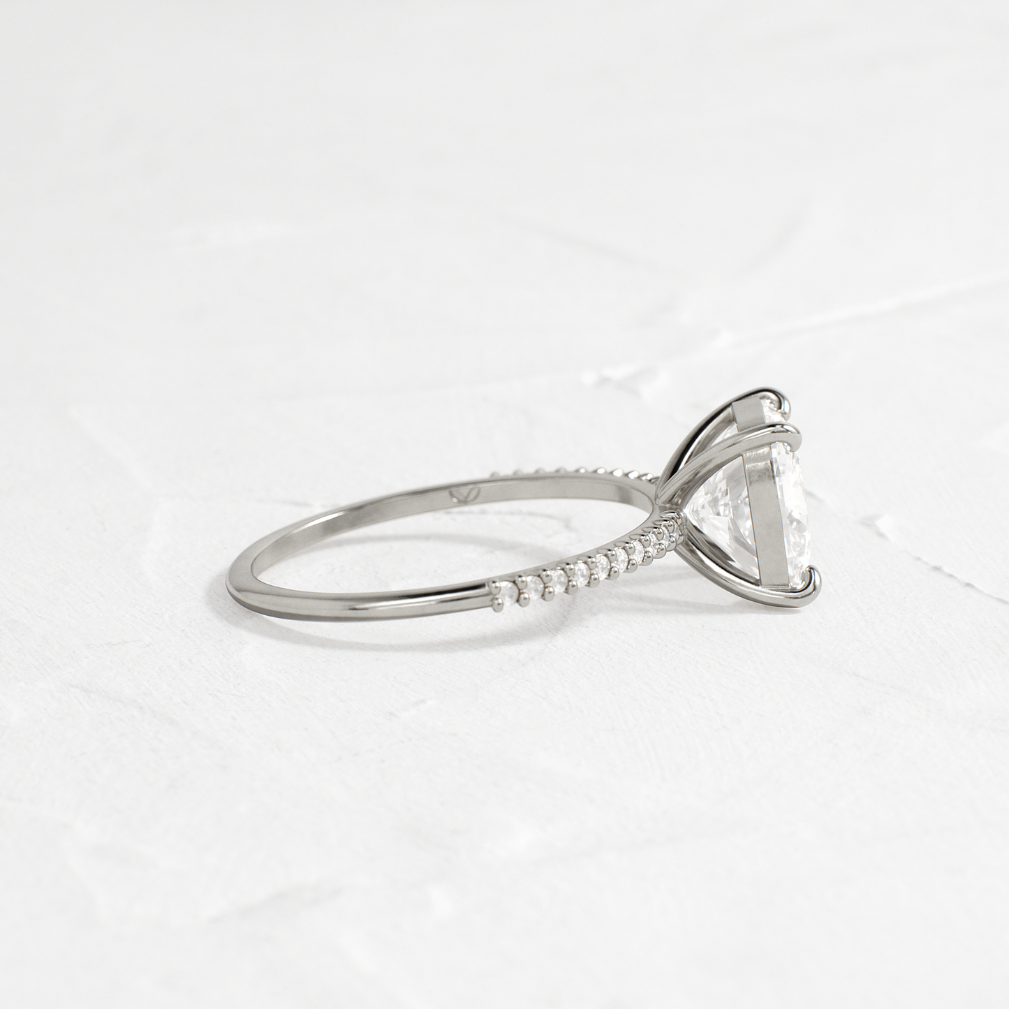 Pave-Cushion Lab Grown Diamond Engagement Ring