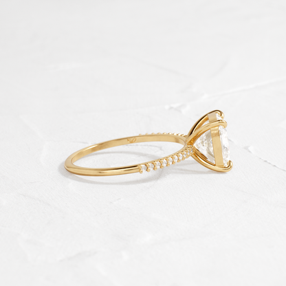 Pave-Cushion Lab Grown Diamond Engagement Ring