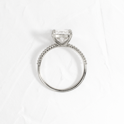 Pave-Cushion Lab Grown Diamond Engagement Ring