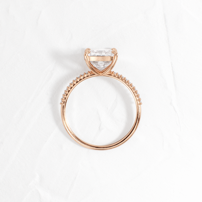 Pave-Cushion Lab Grown Diamond Engagement Ring