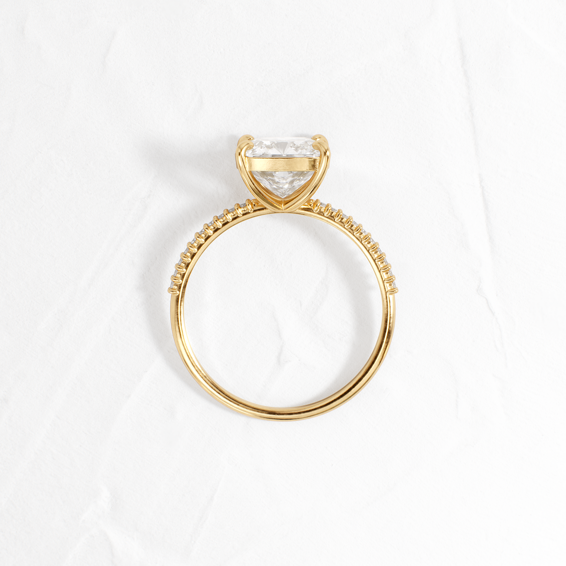 Pave-Cushion Lab Grown Diamond Engagement Ring
