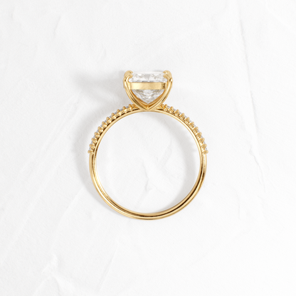 Pave-Cushion Lab Grown Diamond Engagement Ring