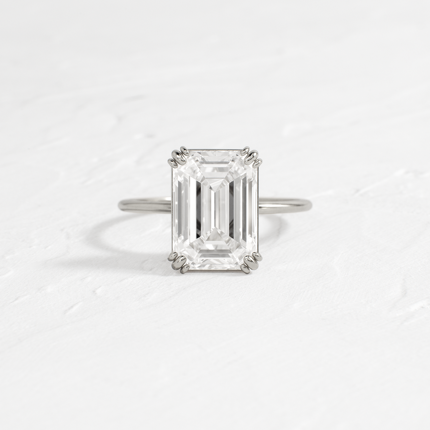 Solitaire Double Prong-Emerald Lab Grown Diamond Engagement Ring