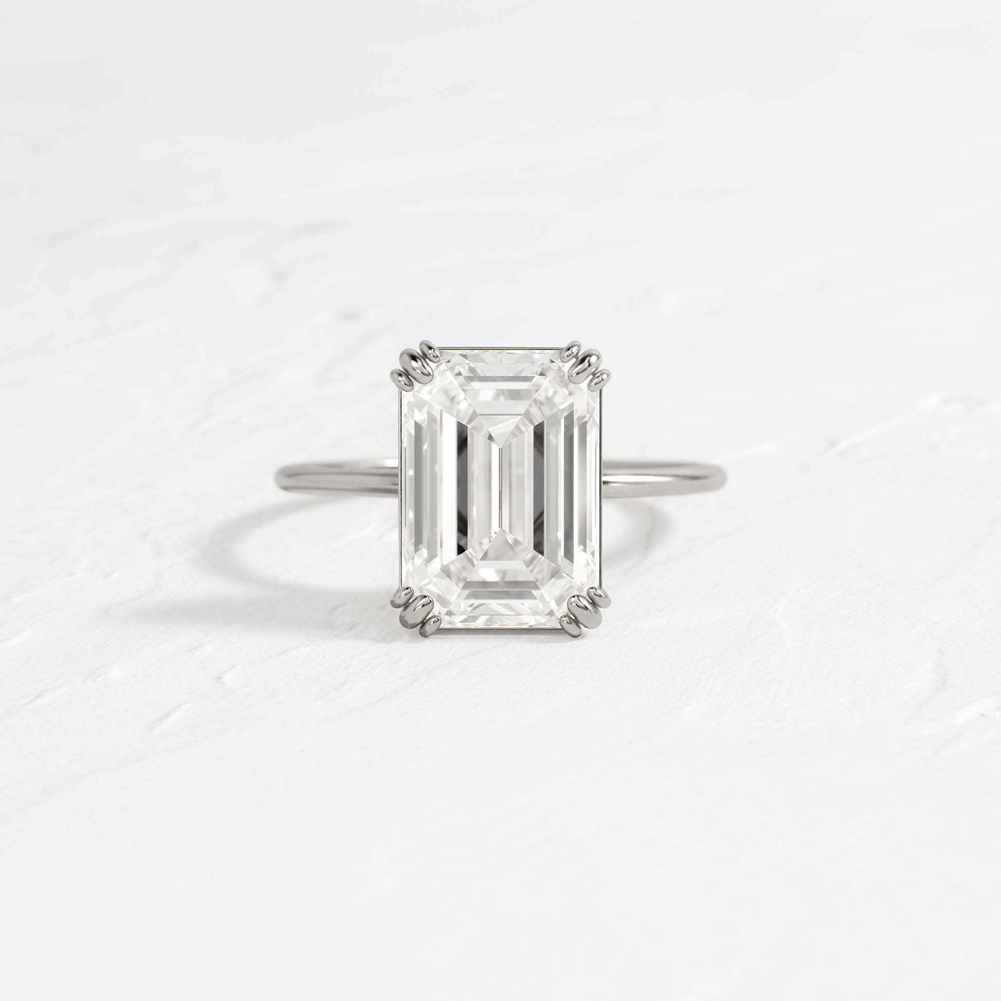 Solitaire Double Prong-Emerald Lab Grown Diamond Engagement Ring