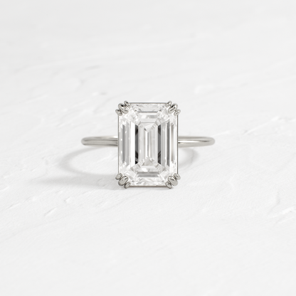 Solitaire Double Prong-Emerald Lab Grown Diamond Engagement Ring