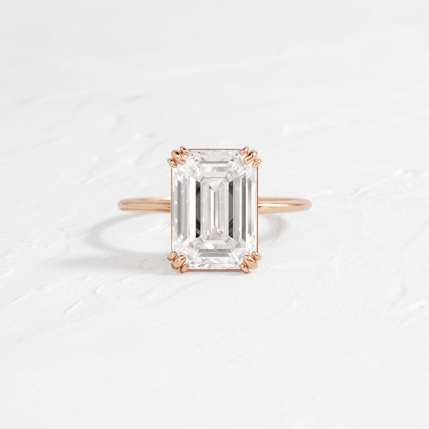 Solitaire Double Prong-Emerald Lab Grown Diamond Engagement Ring
