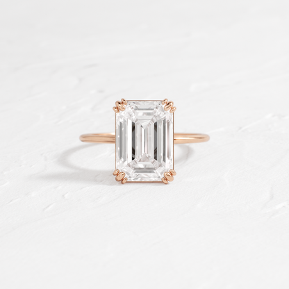 Solitaire Double Prong-Emerald Lab Grown Diamond Engagement Ring