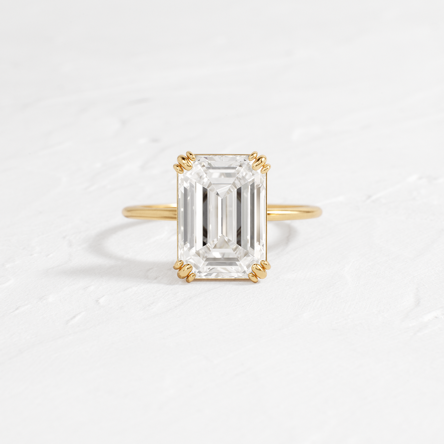 Solitaire Double Prong-Emerald Lab Grown Diamond Engagement Ring