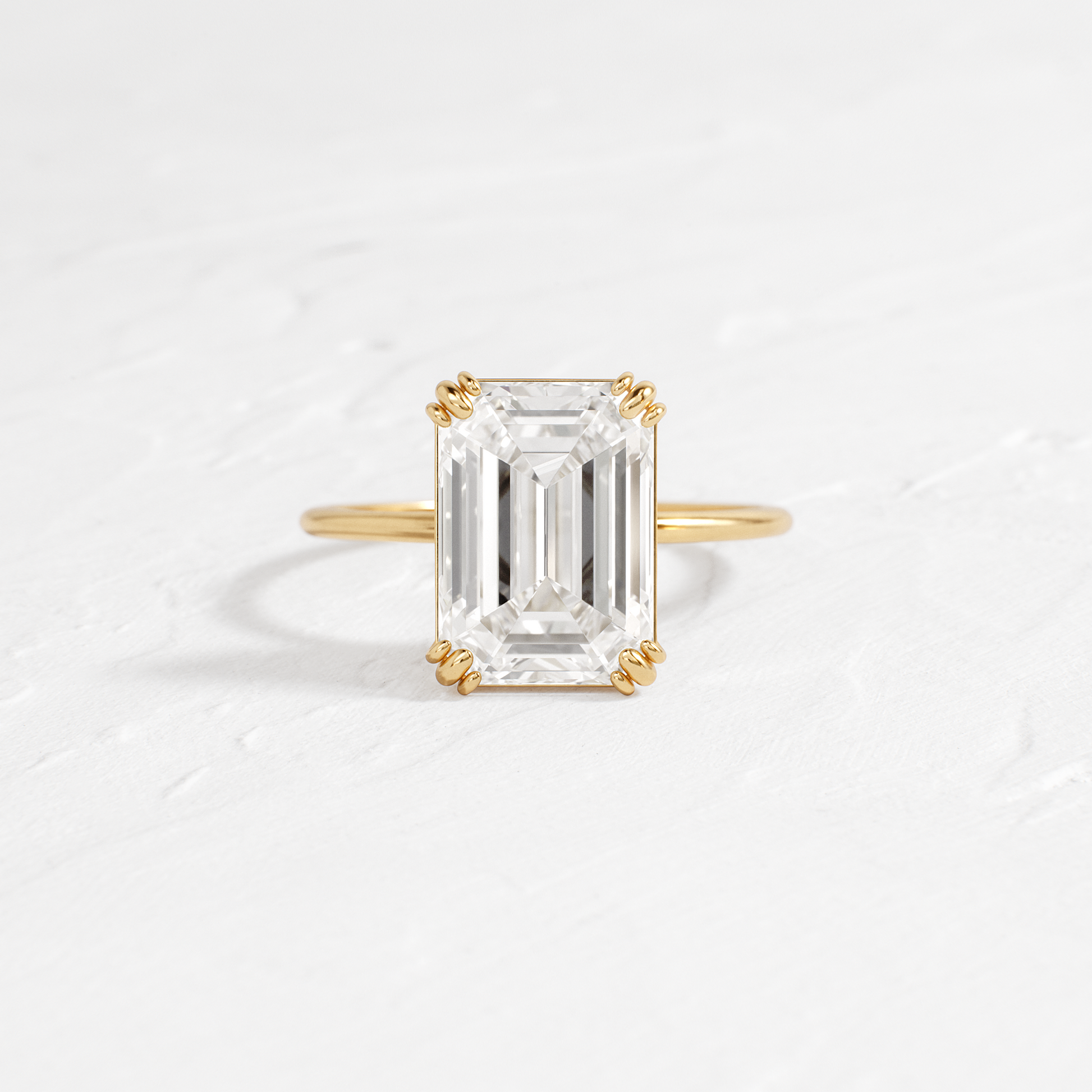Solitaire Double Prong-Emerald Lab Grown Diamond Engagement Ring