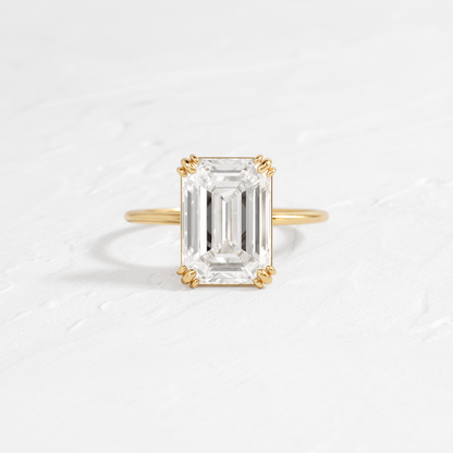 Solitaire Double Prong-Emerald Lab Grown Diamond Engagement Ring