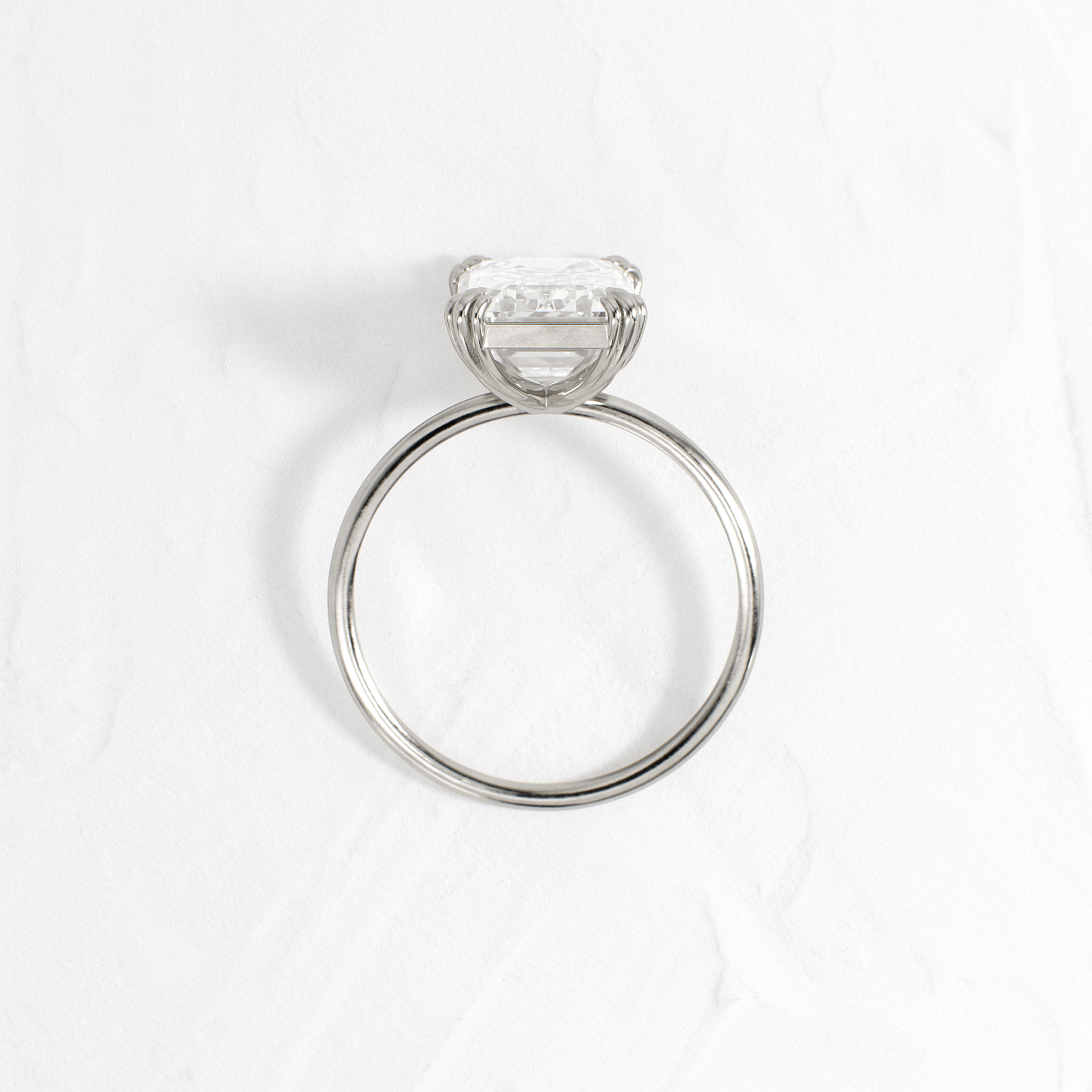 Solitaire Double Prong-Emerald Lab Grown Diamond Engagement Ring