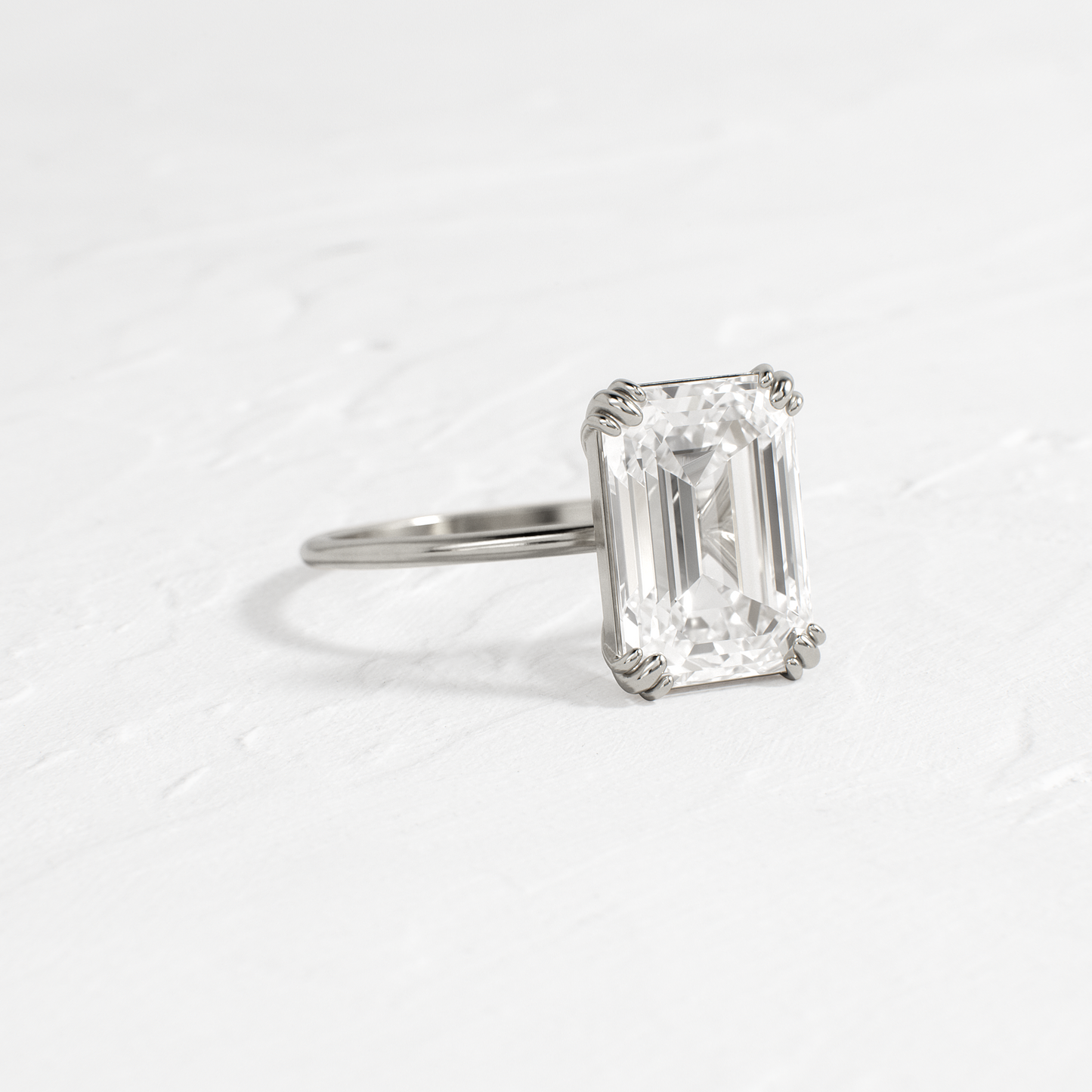 Solitaire Double Prong-Emerald Lab Grown Diamond Engagement Ring