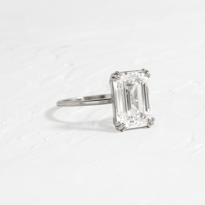 Solitaire Double Prong-Emerald Lab Grown Diamond Engagement Ring