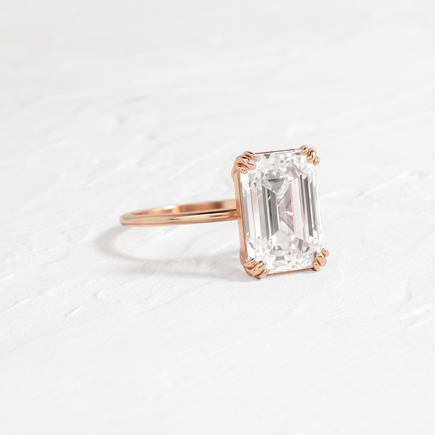 Solitaire Double Prong-Emerald Lab Grown Diamond Engagement Ring