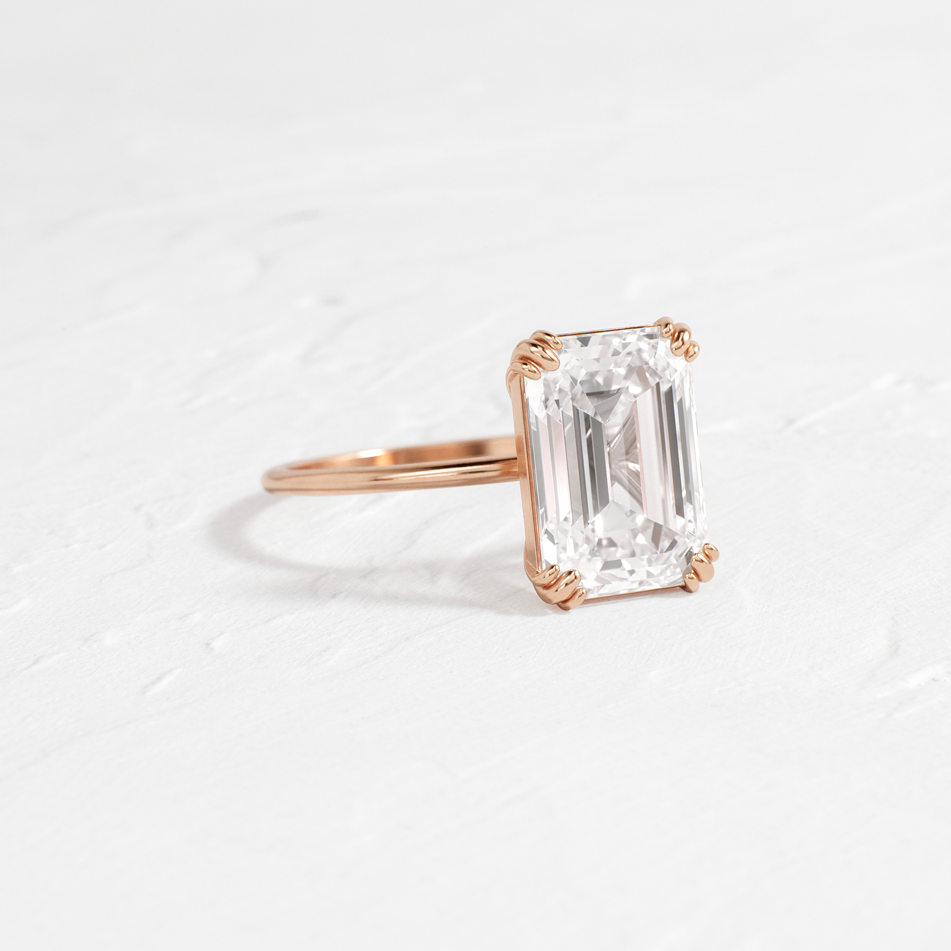 Solitaire Double Prong-Emerald Lab Grown Diamond Engagement Ring