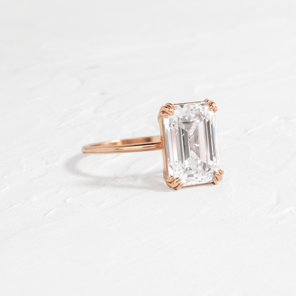 Solitaire Double Prong-Emerald Lab Grown Diamond Engagement Ring