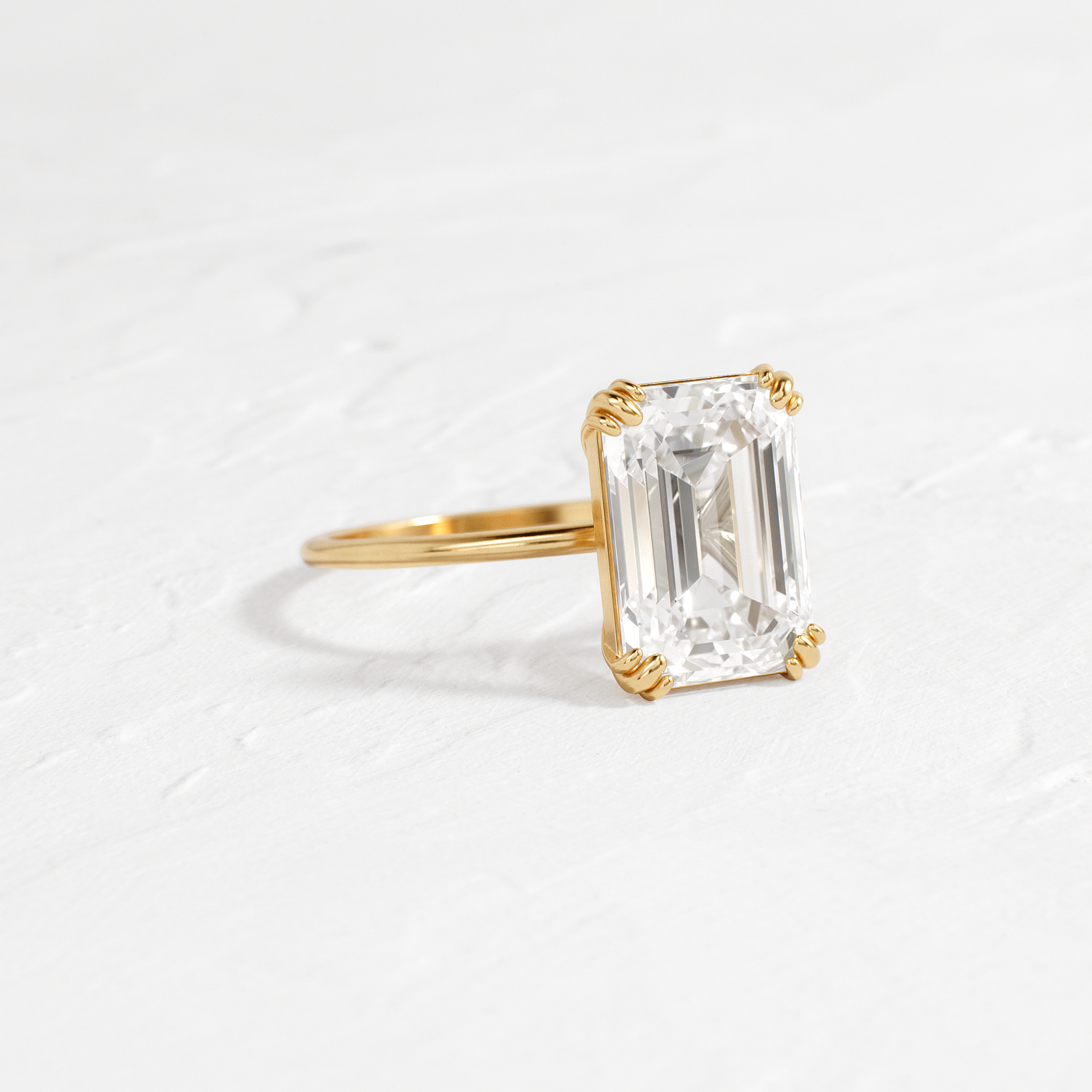 Solitaire Double Prong-Emerald Lab Grown Diamond Engagement Ring