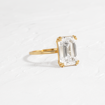 Solitaire Double Prong-Emerald Lab Grown Diamond Engagement Ring
