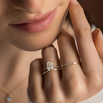 Pave-Radiant Lab Grown Diamond Engagement Ring
