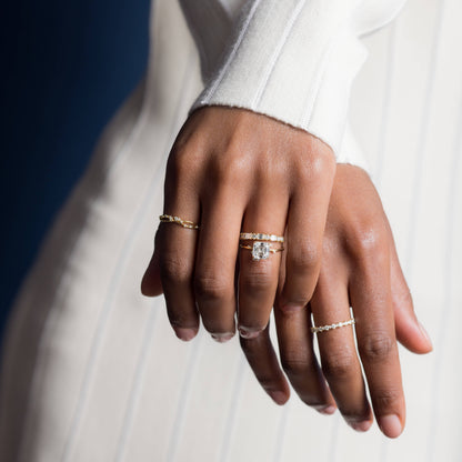 Cluster-Asscher Lab Grown Diamond Engagement Ring