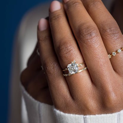 Cluster-Asscher Lab Grown Diamond Engagement Ring