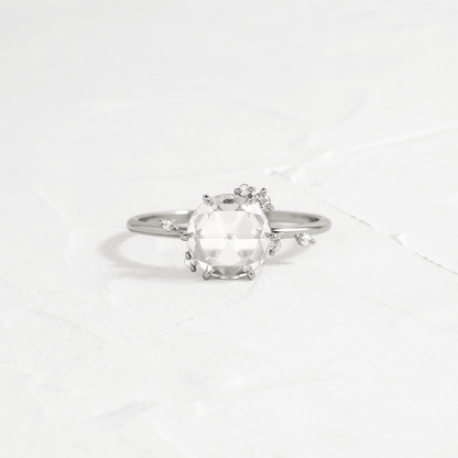 Cluster-Rose Cut Lab Grown Diamond Engagement Ring