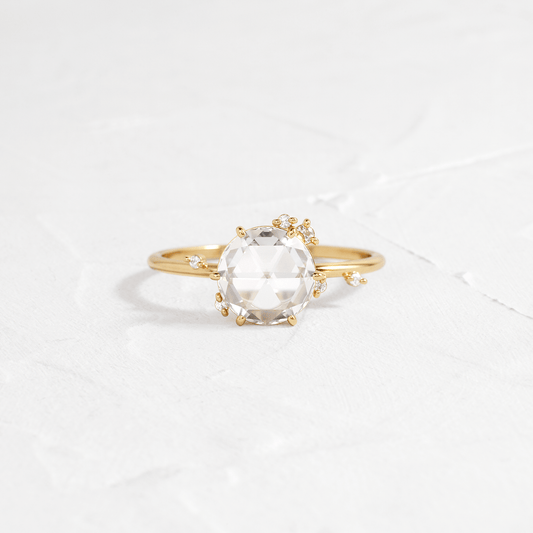 Cluster-Rose Cut Lab Grown Diamond Engagement Ring