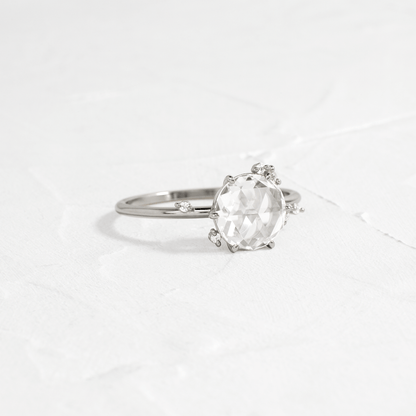 Cluster-Rose Cut Lab Grown Diamond Engagement Ring