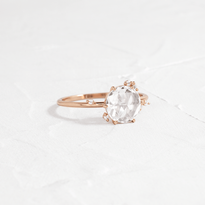Cluster-Rose Cut Lab Grown Diamond Engagement Ring