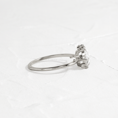 Cluster-Rose Cut Lab Grown Diamond Engagement Ring