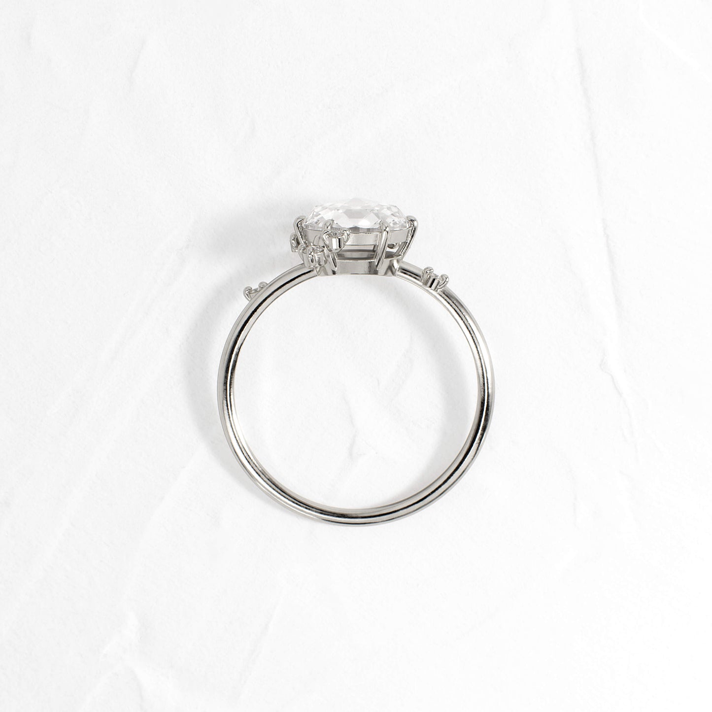 Cluster-Rose Cut Lab Grown Diamond Engagement Ring